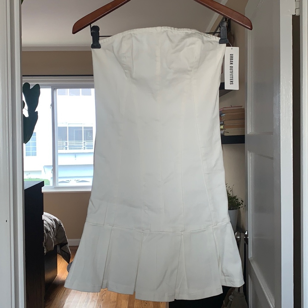 Brand new urban outfitters white jean y2k dress